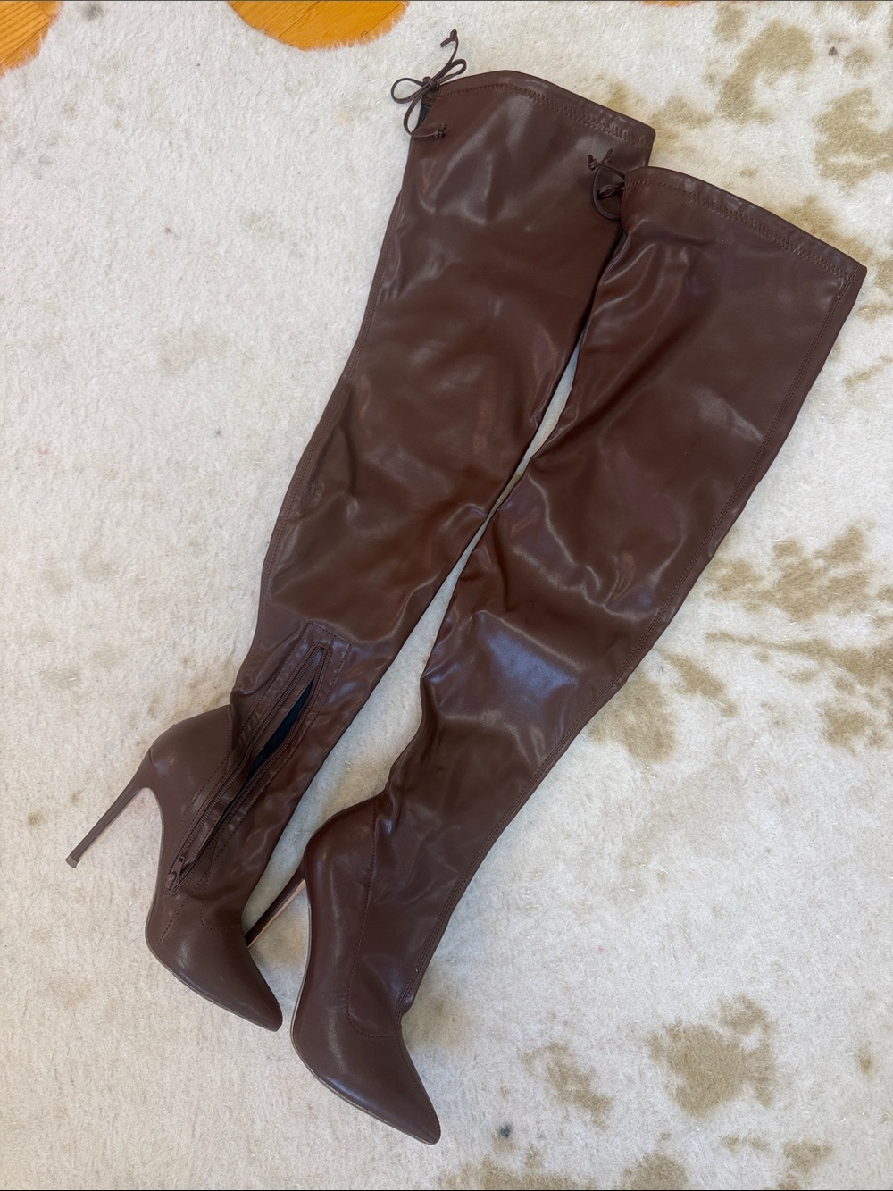Liliana Brown Over-the-Knee Stiletto Boots